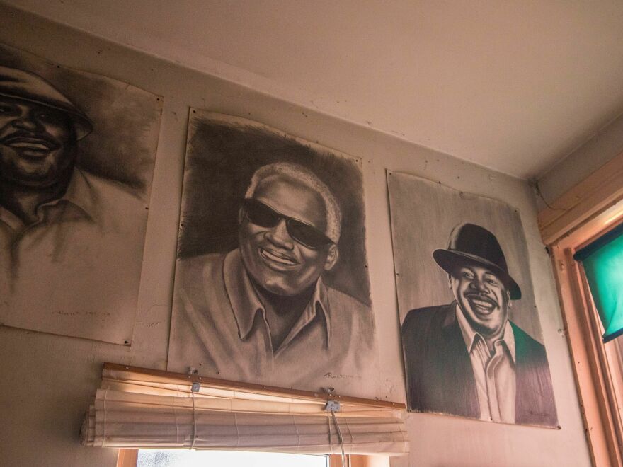 Marvin Smith has more of William Rankins Jr.'s drawings in a room near Ollie's Trolley.