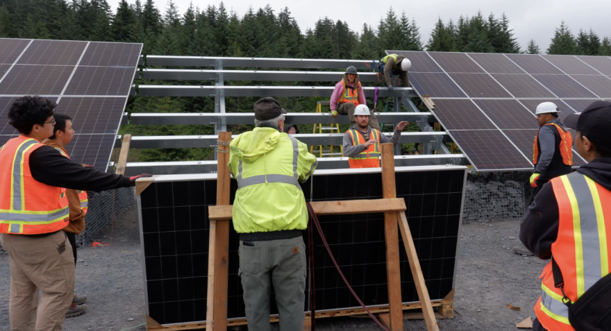The full solar array of 480 panels is set to go online in Ouzinkie by early October. After that, local residents will help maintain it so it can last two to three decades.