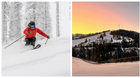 Brundage (left) has a ton of snow and Bogus (right) is open, despite the lousy weather and lack of snow!