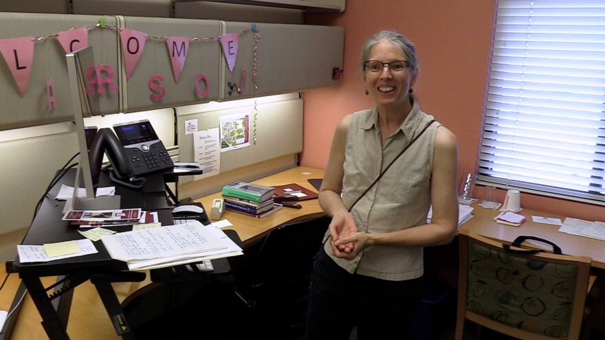 Professor Becky Pearson at her office on the New Mexico State University campus.