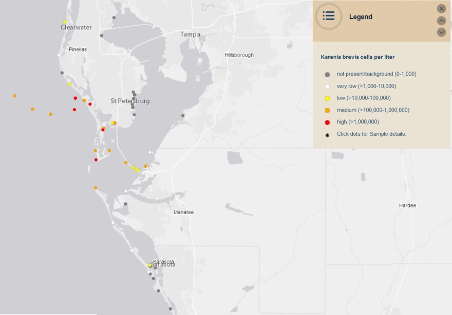 Map of red tide