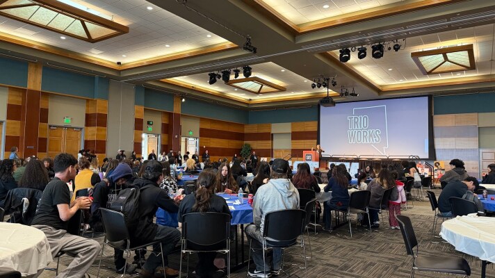 Attendees celebrate National TRIO Day, an event hosted by TRIO Programs at the University of Nevada, Reno.