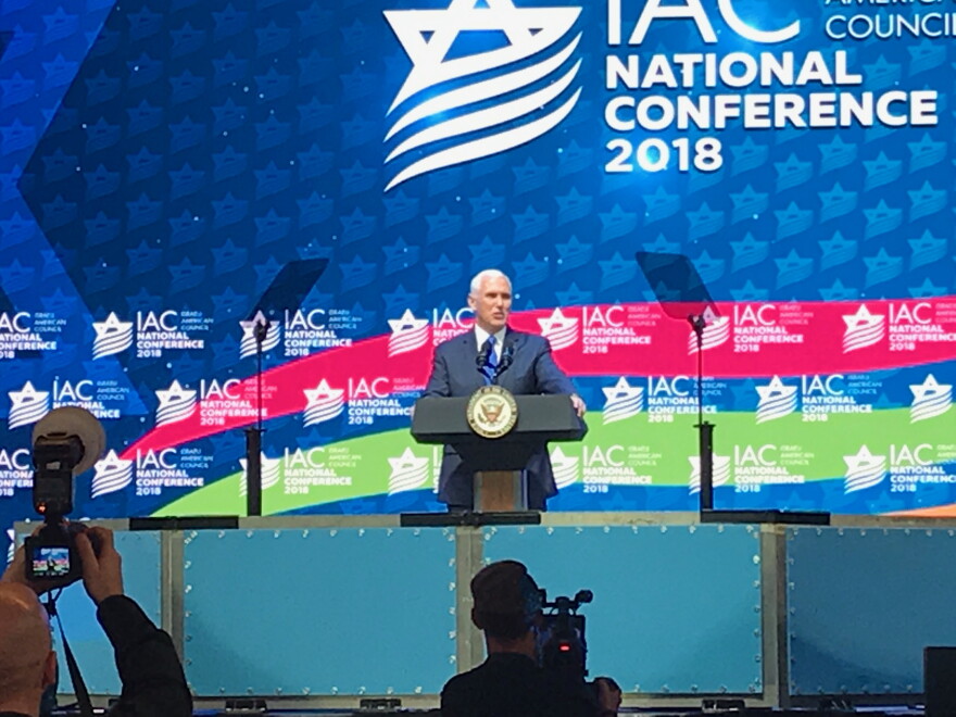 Vice President Mike Pence spoke to hundreds of people in Hollywood on Friday at the Israeli-American Council National Conference. 