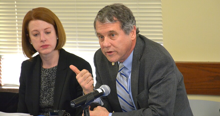 Sen. Sherrod Brown speaks at a healthcare roundtable event in January 2017. [Nick Castele / ideastream]
