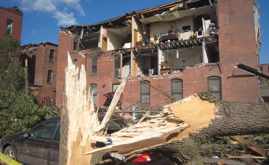 A building in Springfield, Ma was destroyed on June 1, 2011 after a tornado struck parts of the city.