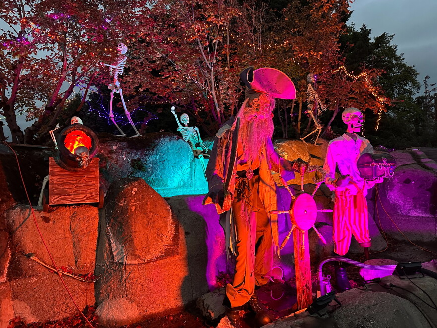 Spooky decorations greet visitors to Camp Putt in Eugene on Oct. 26, 2026.