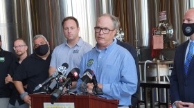 Paul Leone, executive director of the New York State Brewers Association, speaks at Resurgence Brewing Company in Buffalo Aug. 30, 2021, about the New York State Craft Brewers Festival coming to Buffalo Sept. 25.