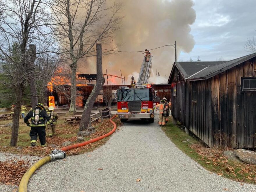 A fire ripped through the Doris Duke Theatre at Jacob's Pillow in Becket, Massachusetts, on November 17, 2020.