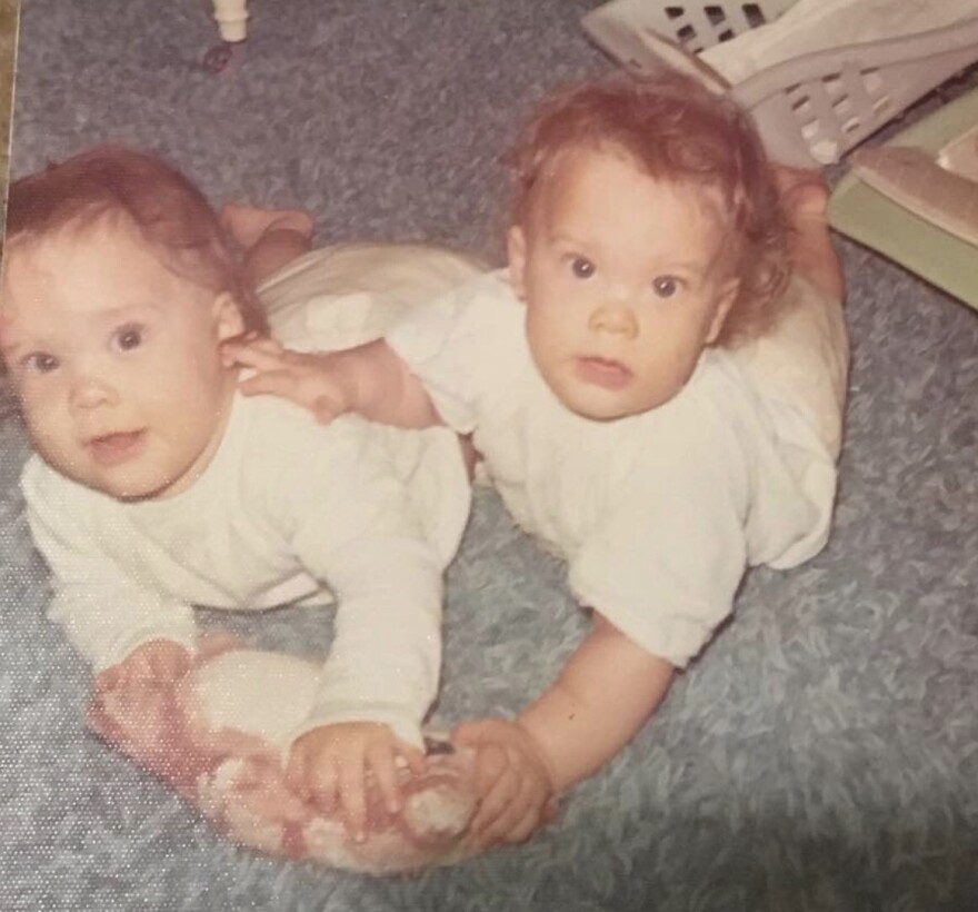 Jennifer Carrieri (L) was born two minutes after her twin, Jody LeCornu (R).