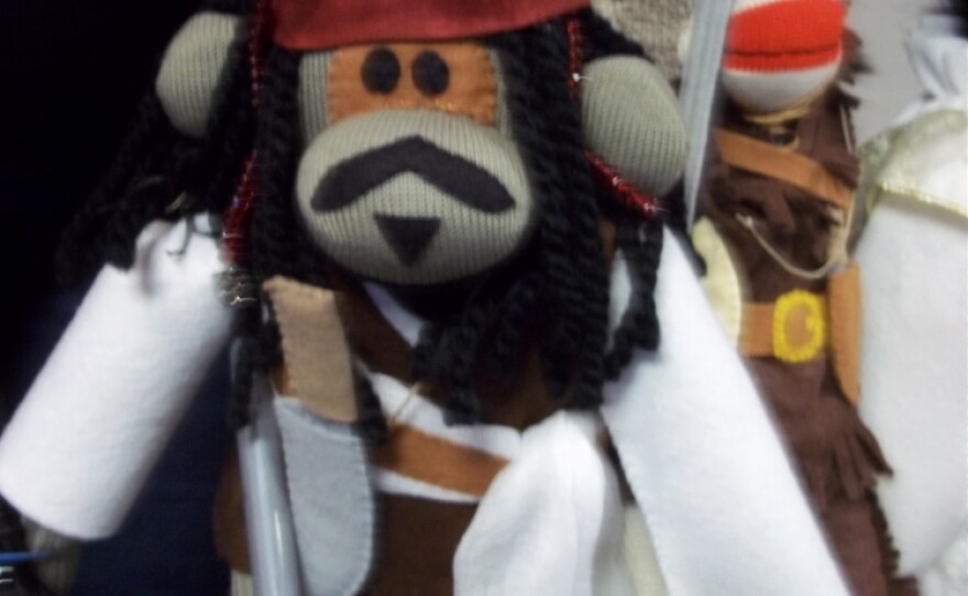 Martha Pyles' Jack Sparrow Sock Monkey. Her Elvis lookalike won last year's best of show at the festival.