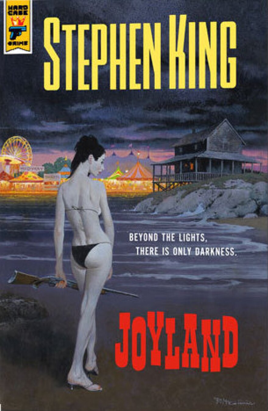 King's publisher Hard Case Crime features splashy covers that harken back to the era of old pulp fiction paperbacks. Above is one of the two covers designed for <em>Joyland.</em>