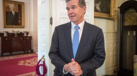 North Carolina Governor Roy Cooper poses for a portrait at the Governor's mansion on Wed., Aug. 17, 2022. Cooper has been very vocal and public with his efforts to elect Democrats in this year’s mid-term elections. This follows the intensification in importance of state legislative races that occurred when the Supreme Court overturned Roe v Wade, and placed more emphasis on how state’s approach that issue, and its impact on the daily lives of residents.