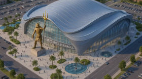 One of several AI-generated images Ferguson included on his site as examples of what the arena he's pitching could look like.
