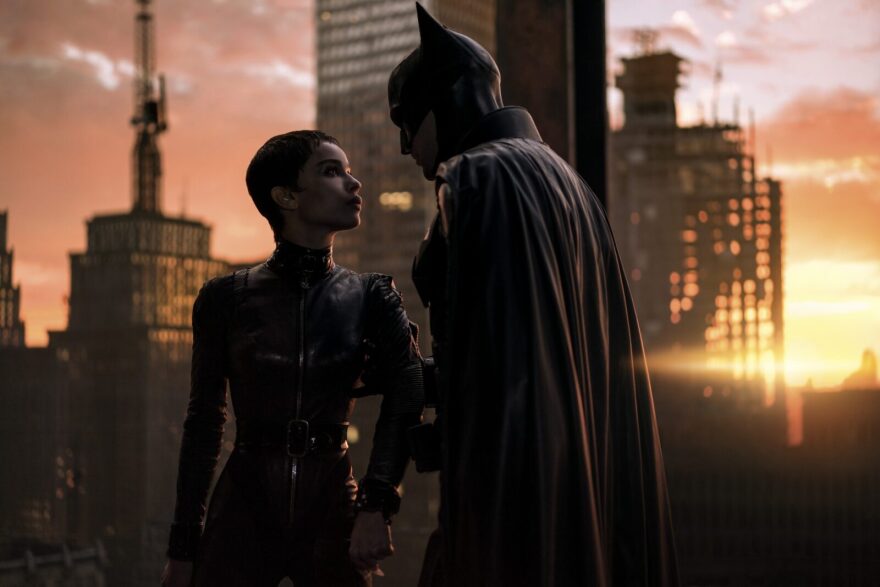 Robert Pattinson and Zoe Kravitz star in the new Batman movie.