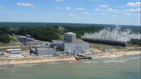 Palisades nuclear power plant on the shores of Lake Michigan about five miles south of South Haven, Michigan.