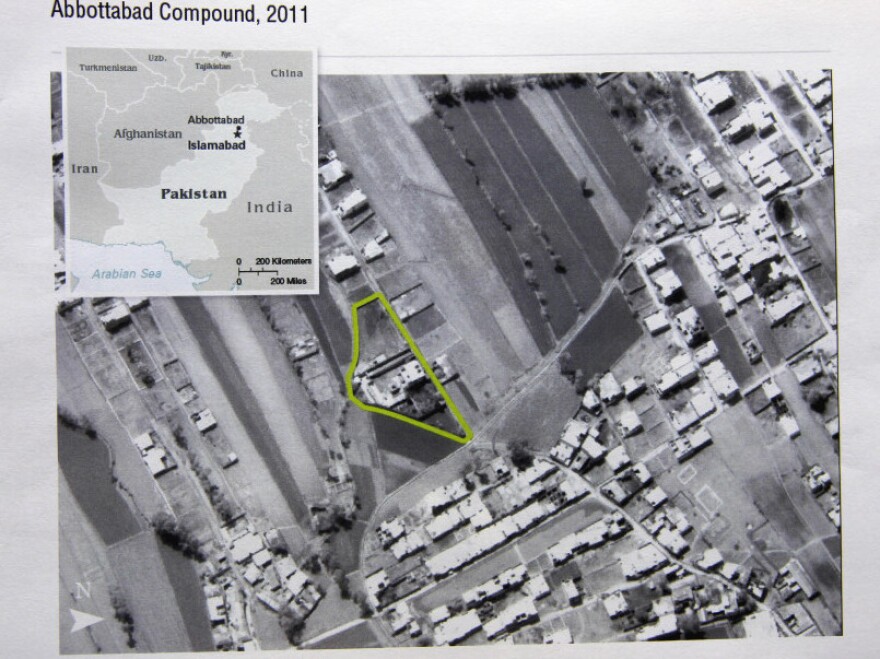 This aerial image provided by the CIA shows the Abbottabad compound in Pakistan where American forces killed Osama bin Laden.