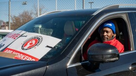 Adam Abubaker, Uber and Lyft driver and part of the Independent Driver's Guild. Abubaker participated in a Valentine's Day strike at Bradley International Airport over poor pay and working conditions.