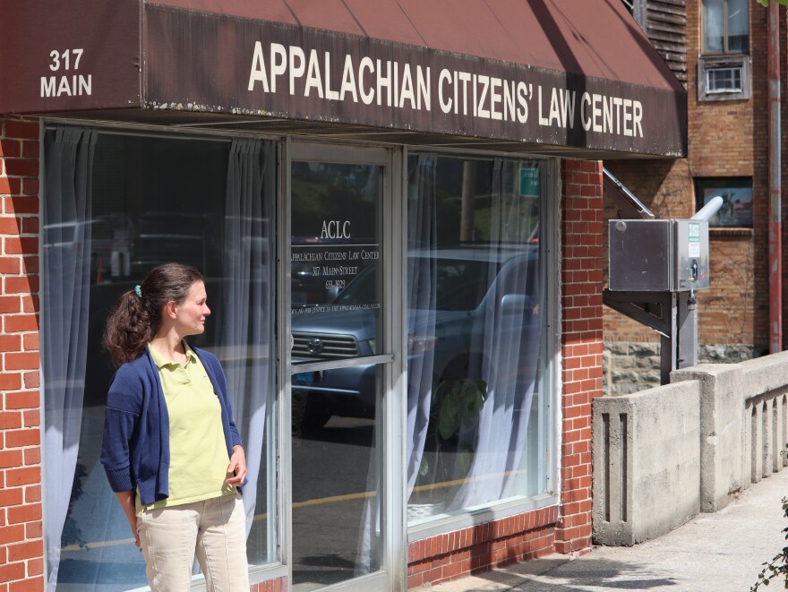 Mary Cromer, deputy director of the Appalachian Citizens' Law Center, stands outside of their Whitesburg offices.