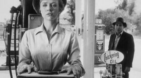 Inger Stevens and Leonard Strong in a scene from 'The Twilight Zone' episode "The Hitch Hiker," which aired January 22, 1960.