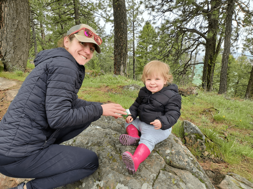 Anne Pisor with her daughter on a hike at Kamiak Butte | Photo courtesy Anne Pisor