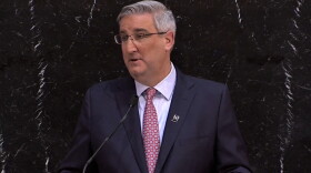 Gov. Eric Holcomb speaks during the 2019 State of the State Address.