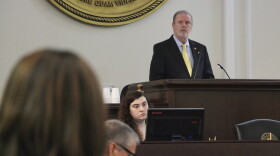 Republican North Carolina Senate leader Phil Berger presides over a debate about the proposed state budget, Thursday, Sept. 21, 2023, on the Senate floor in Raleigh, N.C. (AP Photo/Hannah Schoenbaum)