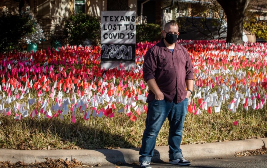 Shane Reilly has turned his front yard into a memorial for Texans who have lost their lives to COVID-19.