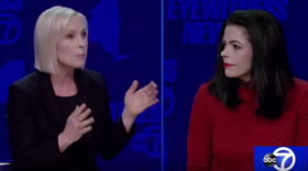 A screencap of Thursday's Gillibrand-Farley debate.