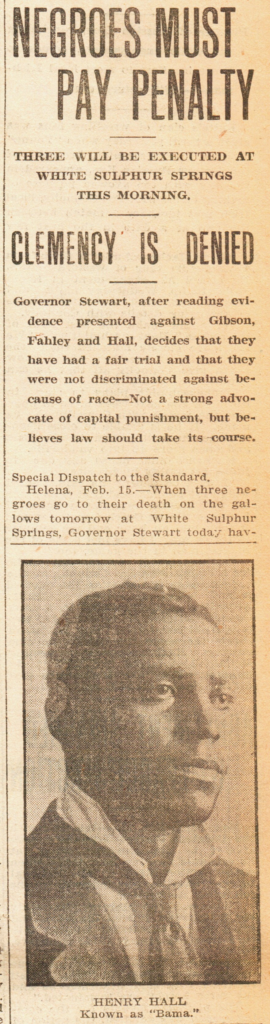 The Race Card Project found a 1917 article from the <em>Anaconda Standard </em>detailing the governor's reasons for denying clemency to the three men. Read the <a href="http://www.npr.org/assets/news/2014/07/race-card-zachary-newspaper.pdf">full article here</a>.