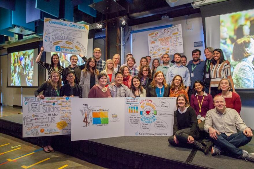 Participants at the 5th annual Compassion Research Day at Facebook's headquarters in Menlo Park, California. Facebook unveiled new tools on Feb. 25 to help prevent suicide.