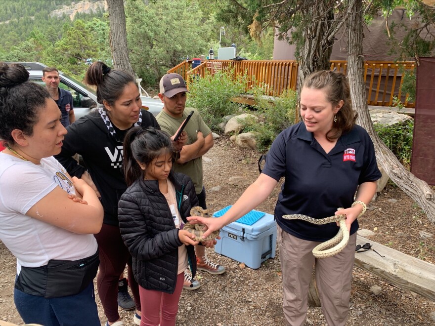 Snake education from WYO Parks staff Summer 2022 in Sinks Canyon.