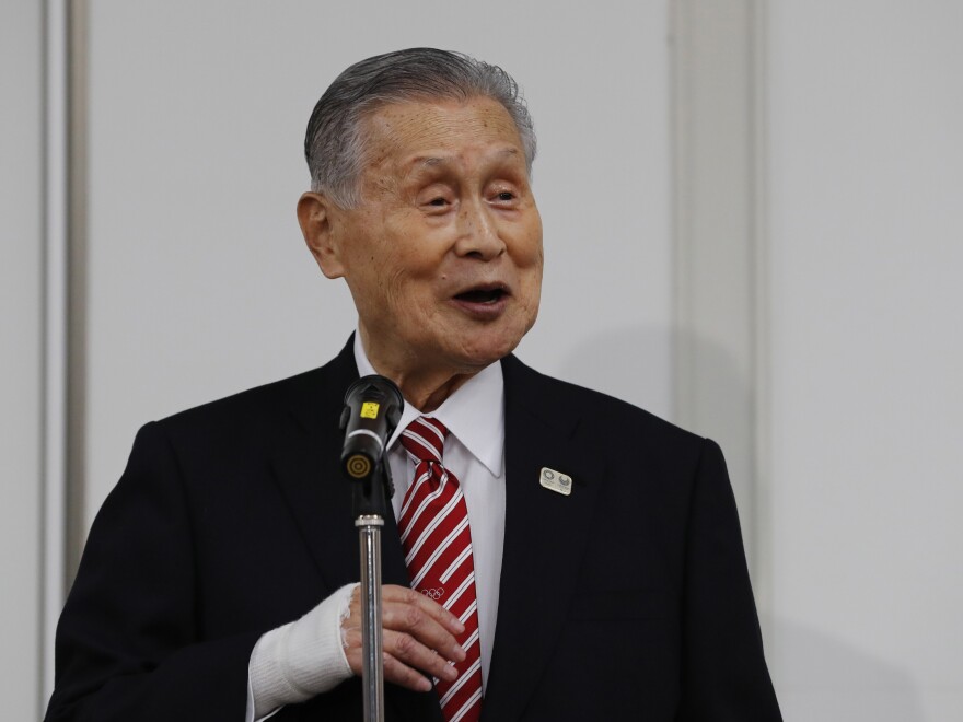 Japan's Olympic organizing committee president, Yoshiro Mori, speaks during a news conference in Tokyo on Feb. 4.