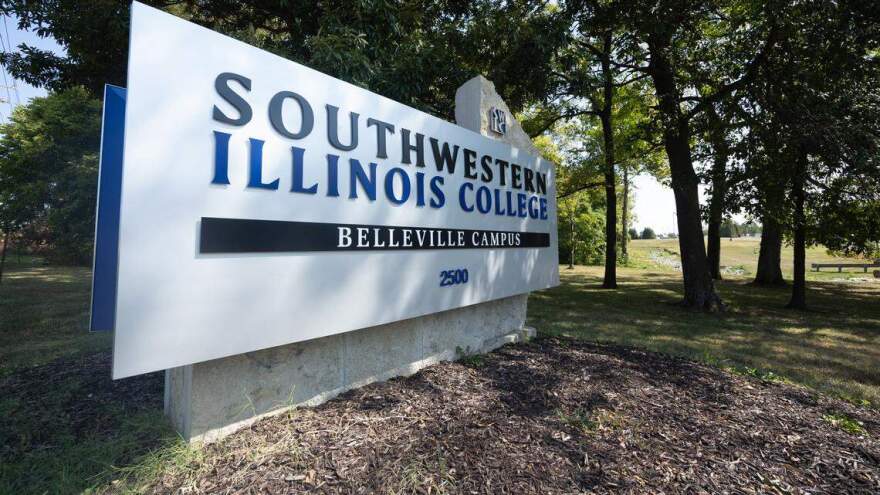 The sign outside of Southwestern Illinois College in Belleville.