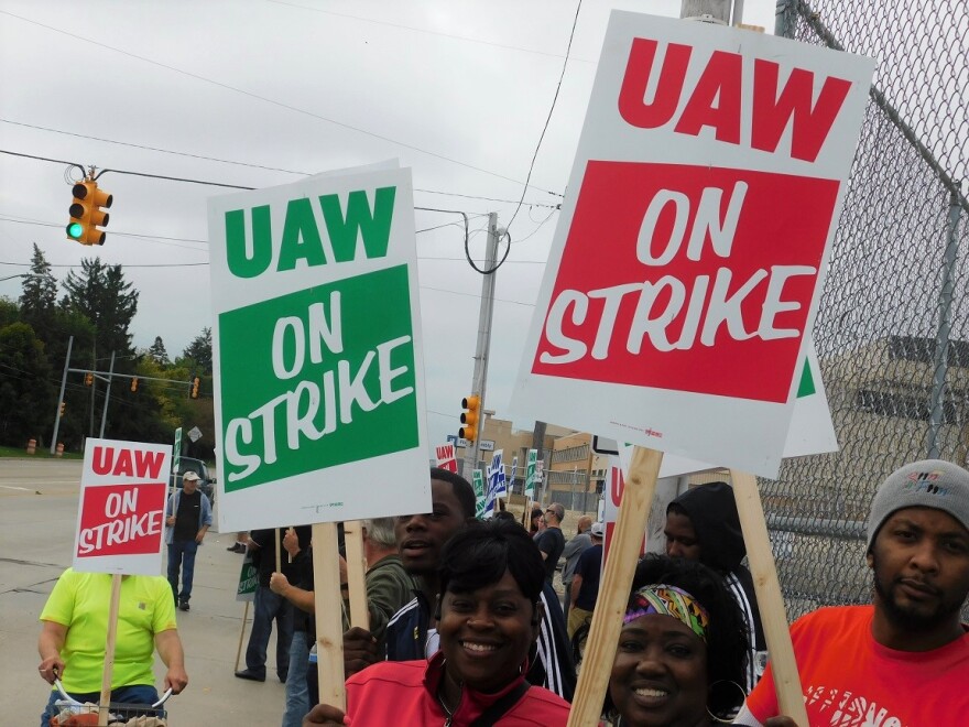 UAW workers went on strike in Flint Monday.