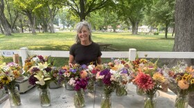 Carol Sikora at the Arbol Farmers Market in Paonia, Colorado