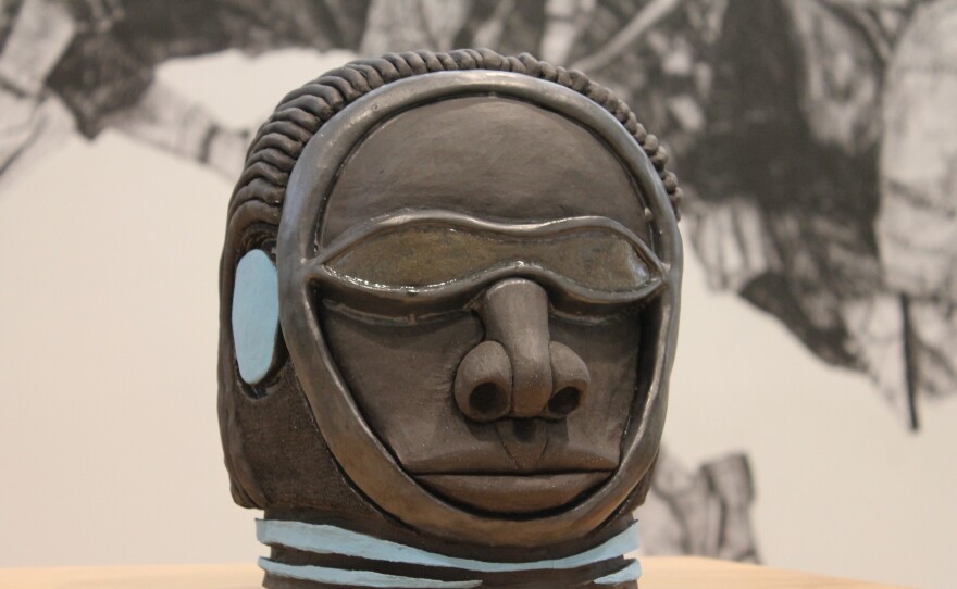 The ceramic heads crafted by Donte Hayes incorporate ideas from the past and elements of futurism to create heroes of the present.