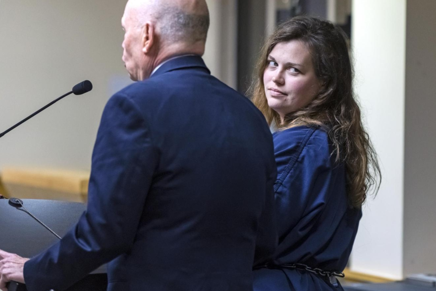 Hannah Roemhild, who breached two roadblocks during a police chase, appears in court with her attorney, David Roth, Monday, February 3rd, 2020.