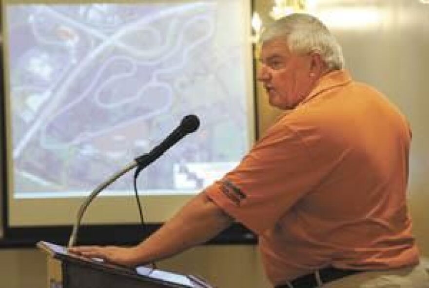 Wendell Strode, National Corvette Museum executive director, talks about a proposed motorsports park Wednesday during his presentation to the Bowling Green Noon Rotary Club at Bowling Green Country Club.