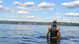 Jackson Ludwig loves to swim in Washington lakes. CREDIT: EILIS O'NEILL