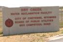 A sign for the Dry Creek Water Reclamation Facility