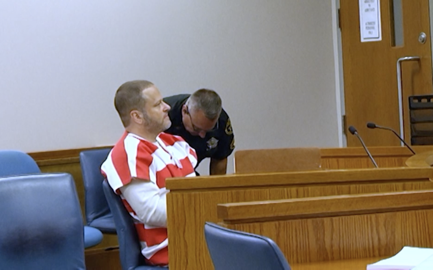 Defendant Bryan Maclean Howard watches hearing proceedings in Marion County on Sept. 23, 2026. (Sam Rislin/WUFT News)