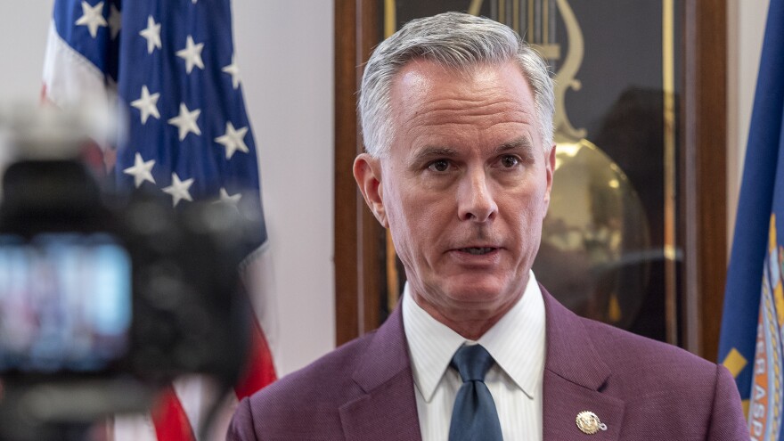 KBI Director Tony Mattivi appears at a press conference on Oct. 1, 2025, in Topeka, Kansas. He spoke to a legislative committee in January 2026, encouraging lawmakers to advance a bill that requires all school employees to submit to fingerprint-based background checks.