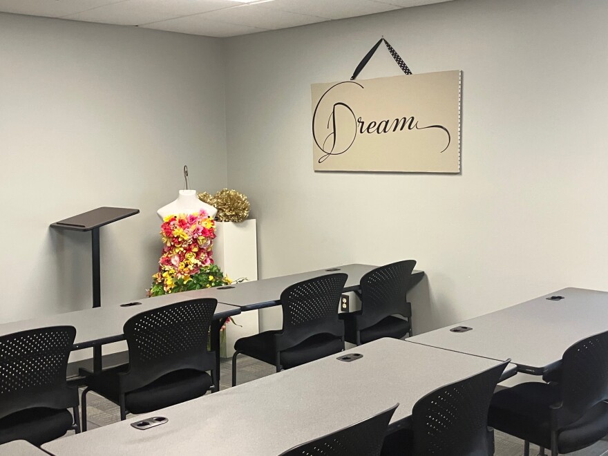 A career education center at Dress for Success Quad Cities, Davenport.