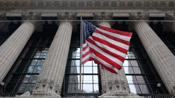 The New York Stock Exchange is seen in New York on Thursday, March 19, 2026.