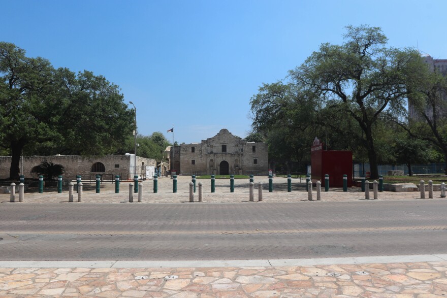 Alamo Plaza is empty days after the mayor's stay-at-home order.