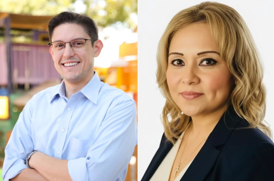 Adrian Reyna (Democrat) and Michelle Barrientes Vela (D)