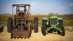 Vintage equipment on an Iowa farm. (Chris Bentley/Here & Now)