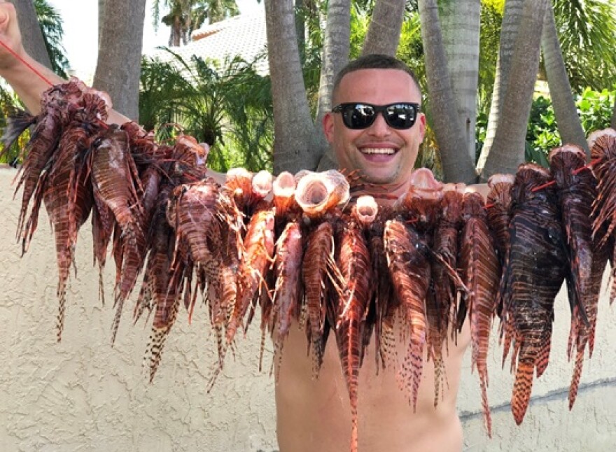 Jason Blitzer with his Lionfish Challenge submission. 