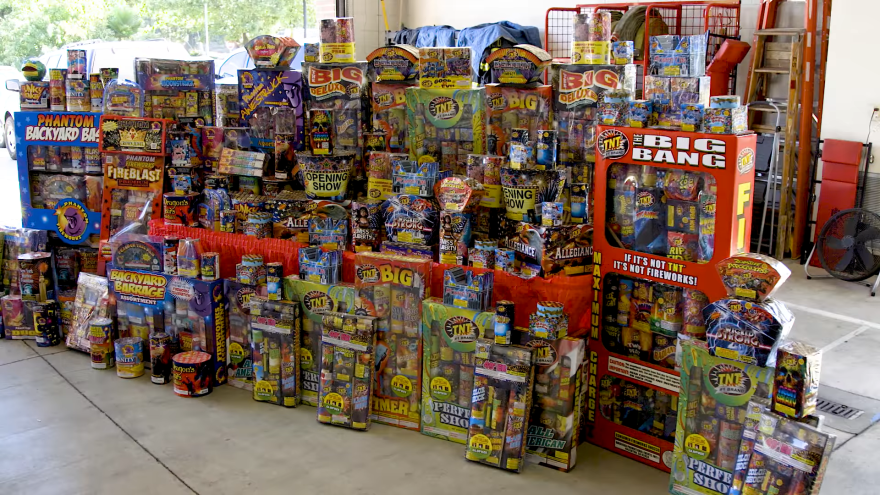 Illegal fireworks like these will not have "Safe and Sane" state approved seals printed on them.