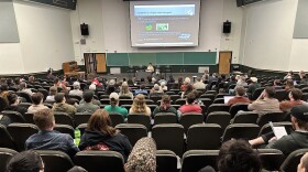 Auditorium filled with people